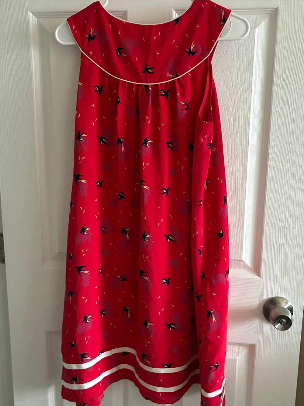Anthropologie Silk Red Sparrow Sleeveless EK Jam Factory Shift Dress, Size Med - Picture 4 of 4